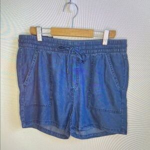 Women's Blue Athletic Denim-Style Shorts